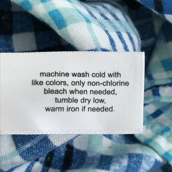 Lane Bryant Button Up Blouse Women's Plus Size 18/20 Blue Plaid Career Rayon - Picture 12 of 13